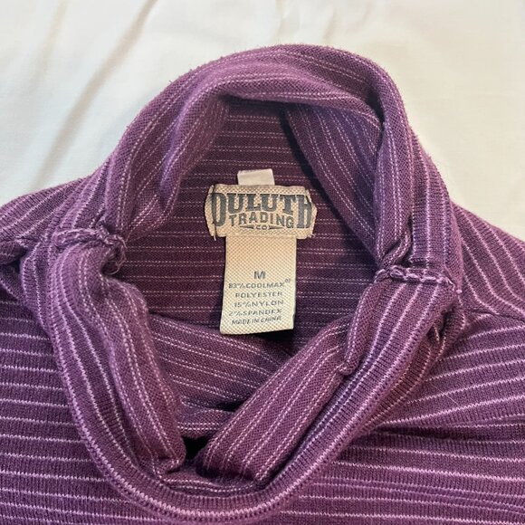 Duluth Trading Company Purple Stripe Turtleneck Long Sleeve | Size M - Picture 4 of 5